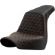 Saddlemen Step-Up Seat - Honeycomb - Orange Stitching - FL/FX '18-'24 - 0802-1583  818-29-17703