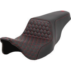 Saddlemen Step-Up Seat - Honeycomb - Red Stitching - FL '08-'23 - 0801-1566  808-07B-17704
