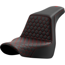 Saddlemen Step-Up Seat - Honeycomb - Red Stitching - FL/FX '18-'24 - 0802-1581  818-29-17704