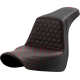 Saddlemen Step-Up Seat - Honeycomb - Red Stitching - FL/FX '18-'24 - 0802-1581  818-29-17704