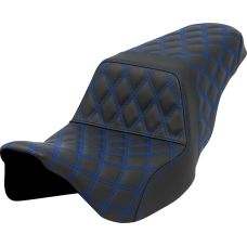 Saddlemen Step-Up Seat - Lattice Stitch - Blue Stitch - FLH/FLT '08-'23 - 0801-1582  808-07B-17501