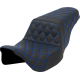 Saddlemen Step-Up Seat - Lattice Stitch - Blue Stitch - FLH/FLT '08-'23 - 0801-1582  808-07B-17501