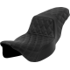 Saddlemen Step-Up Seat - Lattice Stitch - Dark Gray Stitch - Extended Reach - FLH/FLT '08-'23 - 0801-1601  808-07E-17502
