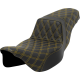 Saddlemen Step-Up Seat - Lattice Stitch - Gold Stitch - Extended Reach - FLH/FLT '08-'23 - 0801-1600  808-07E-17507
