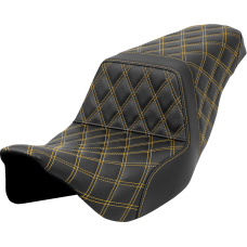 Saddlemen Step-Up Seat - Lattice Stitch - Gold Stitch - FLH/FLT '08-'23 - 0801-1583  808-07B-17507