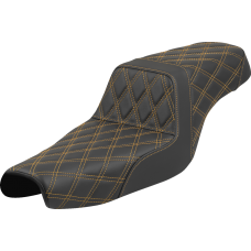 Saddlemen Step-Up Seat - Lattice Stitch - Gold Stitch - XL '04-'22 - 0804-0825  807-11-17507