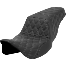 Saddlemen Step-Up Seat - Lattice Stitch - Gray Stitch - FLH/FLT '08-'23 - 0801-1584  808-07B-17502