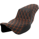 Saddlemen Step-Up Seat - Lattice Stitch - Orange Stitch - Extended Reach - FLH/FLT '08-'23 - 0801-1602  808-07E-17503