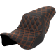 Saddlemen Step-Up Seat - Lattice Stitch - Orange Stitch - FLH/FLT '08-'23 - 0801-1585  808-07B-17503