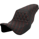 Saddlemen Step-Up Seat - Lattice Stitch - Red Stitch - FLH/FLT '08-'23 - 0801-1586  808-07B-17504