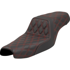 Saddlemen Step-Up Seat - Lattice Stitch - Red Stitch - XL '04-'22 - 0804-0823  807-11-17504