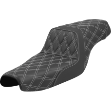 Saddlemen Step-Up Seat - Lattice Stitch - White Stitch - XL '04-'22 - 0804-0824  807-11-17506