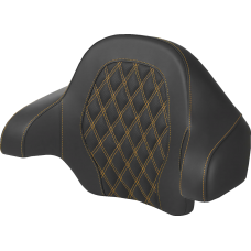 Saddlemen Tour-Pak® Backrest Pad - Lattice Stitch - Gold Stitch - FL '14-'24 - 0801-1815  814-07-15007