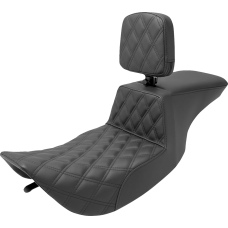 Saddlemen Tour Step-Up Seat - Rider Backrest - Front Lattice Stitch - FLHR/FLHX '97-'07 - 0801-1472  897-06-192BR