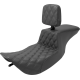 Saddlemen Tour Step-Up Seat - Rider Backrest - Front Lattice Stitch - FLHR/FLHX '97-'07 - 0801-1472  897-06-192BR