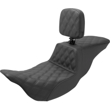 Saddlemen Tour Step-Up Seat - Rider Backrest - Full Lattice Stitch - FL '08-'24 - 0801-1466  808-07B-195BR