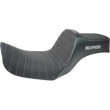 Slyfox Highnoon Seat - Vinyl - Classic Stitch - Gray Logo - Dyna '12-'16 - 0803-0755  4694B-slyfox