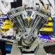S&S Cycle Chrome and Natural V124 Long Block Engine w/o Induction/Ignition, 640 Cam, and Chrome Billet Gear Cover 310-1160