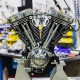 S&S Cycle Chrome and Winkle Black V124 Long Block Engine w/o Induction/Ignition, 640 Cam, and Chrome Billet Gear Cover 310-1159
