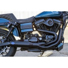 S&S Cycle Qualifier 2 into 1 Exhaust System for 2006-2007 Harley Davidson Dyna Models except CVO Models- Black 550-1098