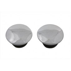 Wyatt Gatling Low Profile Chrome Gas Cap Set Vented and Non-Vented 38-0386