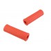 V-Twin Replica Waffle Handlebar Grip Set with Plug Hole Orange 28-0489