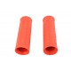 V-Twin Replica Waffle Handlebar Grip Set with Plug Hole Orange 28-0489