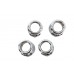 Motorshop Pushrod Cover Cup Set Chrome with Black Skull Design - 11-0038