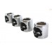 Motorshop Pushrod Cover Cup Set Chrome with Black Skull Design - 11-0038