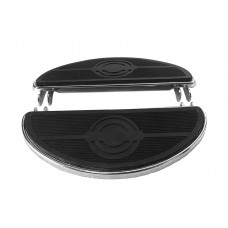 V-Twin Driver 'D' Shape Footboard Set Chrome - 27-1430