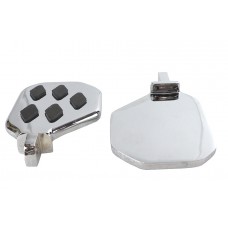 V-Twin Factory Sample Chrome Mini Footboard Set with Diamond Design - 27-2411