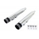 V-Twin Factory Sample Wyatt Gatling Muffler Set Chrome with Black 2 Ring Comet Tip - 30-0713