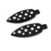 Black Teardrop Style Footpeg Set 27-1065
