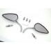 Tear Drop Mirror Set with Billet Long Stems Chrome 34-0188