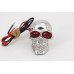 Silver Skull License Plate Bolt Set with LED 48-1629