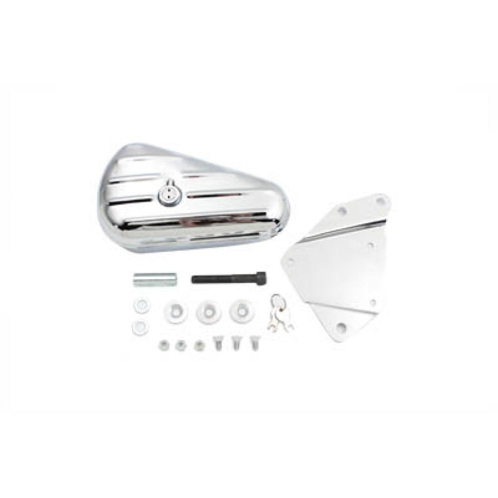 Chrome Left Side Oval Tool Box and Mount Kit 50-1012 | Vital V