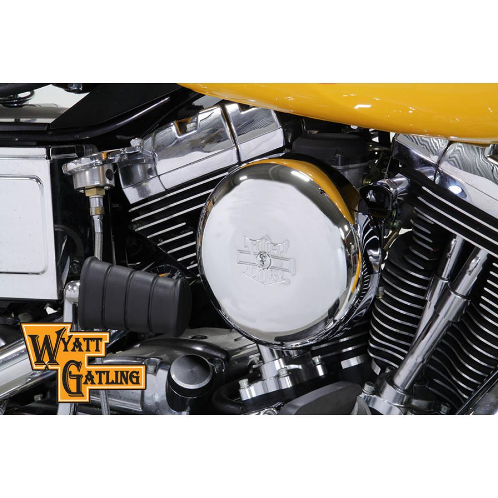Wyatt Gatling V-Charger Air Cleaner Kit Chrome,for Harley Davidson,by V-Twin