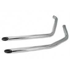 Exhaust Drag Pipe Set with Black Slash Tips 30-3102