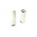 V-Twin Replica White Waffle Style Grip Set with Chrome Plugs 28-0787