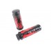 V-Twin Red Flame Style Grip Set with Black Ends 28-0890