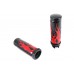 V-Twin Red Flame Style Grip Set with Black Ends 28-0890