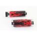 V-Twin Red Flame Style Grip Set with Chrome Ends 28-0893