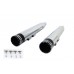 V-Twin Wyatt Gatling Muffler Set Chrome with Black 2 Ring Comet Tip 30-4015