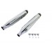 V-Twin Wyatt Gatling Muffler Set Chrome with Black 2 Ring Comet Tip 30-4015