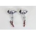 V-Twin LED Bullet Turn Signal Set Polished with Amber Lens 33-1652