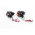 V-Twin LED Bullet Turn Signal Set Black with Red Lens 33-1653