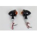 V-Twin LED Bullet Turn Signal Set Black with Amber Lens 33-1654