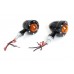 V-Twin LED Bullet Turn Signal Set Black with Amber Lens 33-1654