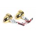 V-Twin LED Bullet Turn Signal Set Brass with Red Lens 33-1655