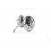 V-Twin Round Skull and Flame Mirror Set with One Piece Stems Chrome 34-1415